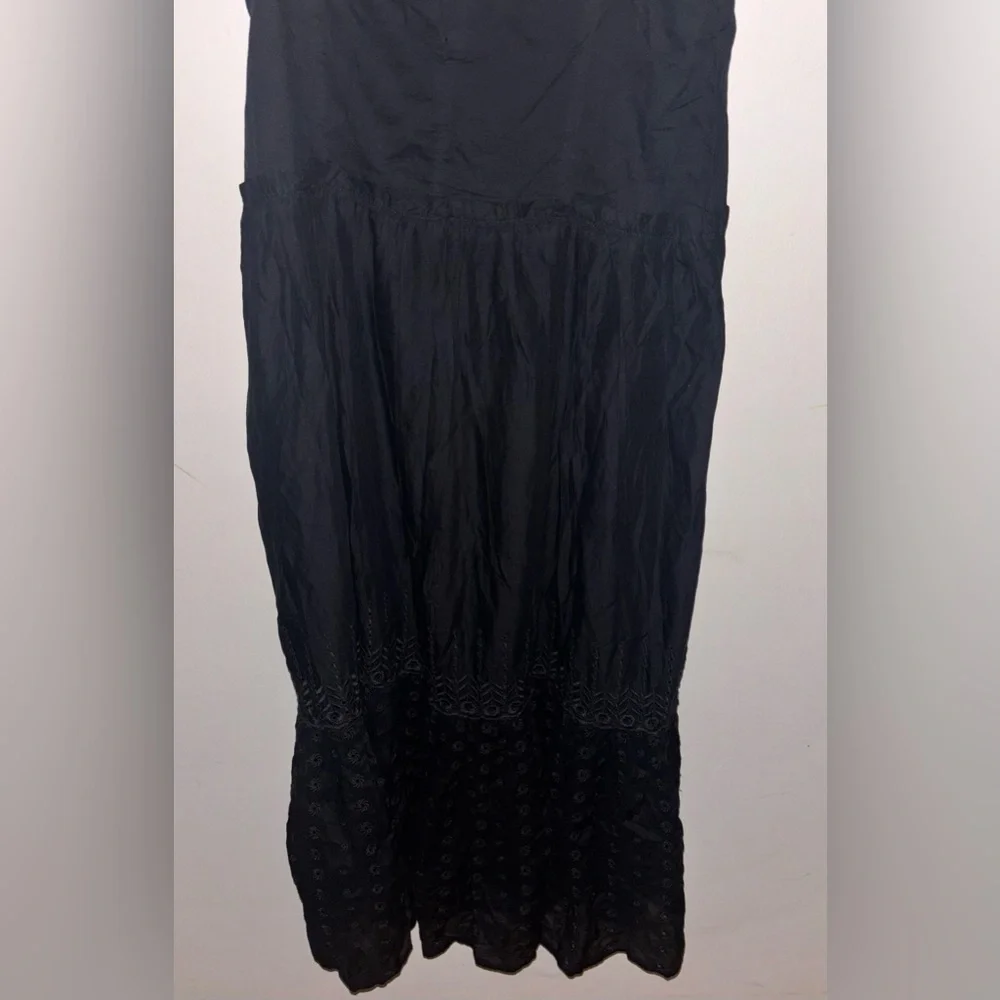 NWT J.Crew Sorrento dress in cotton voile XS Black Boho Bohemian Resort Vacation